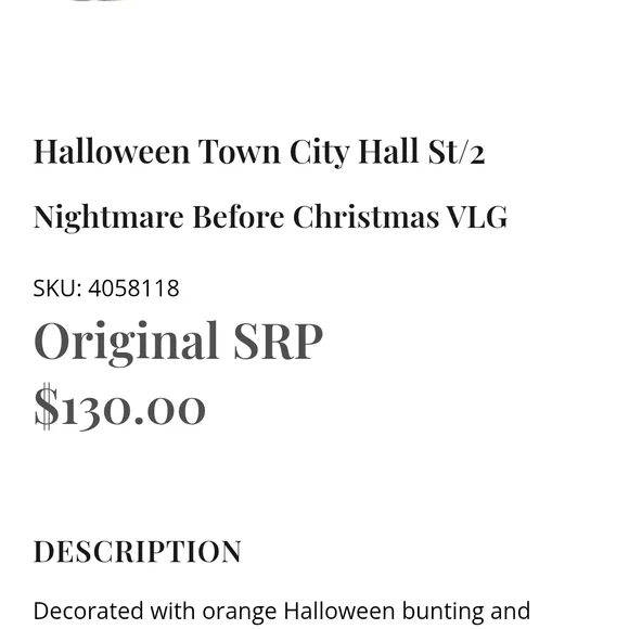 Department 56 Halloween Town City Hall Set - Gray and Orange - Picture 5 of 5